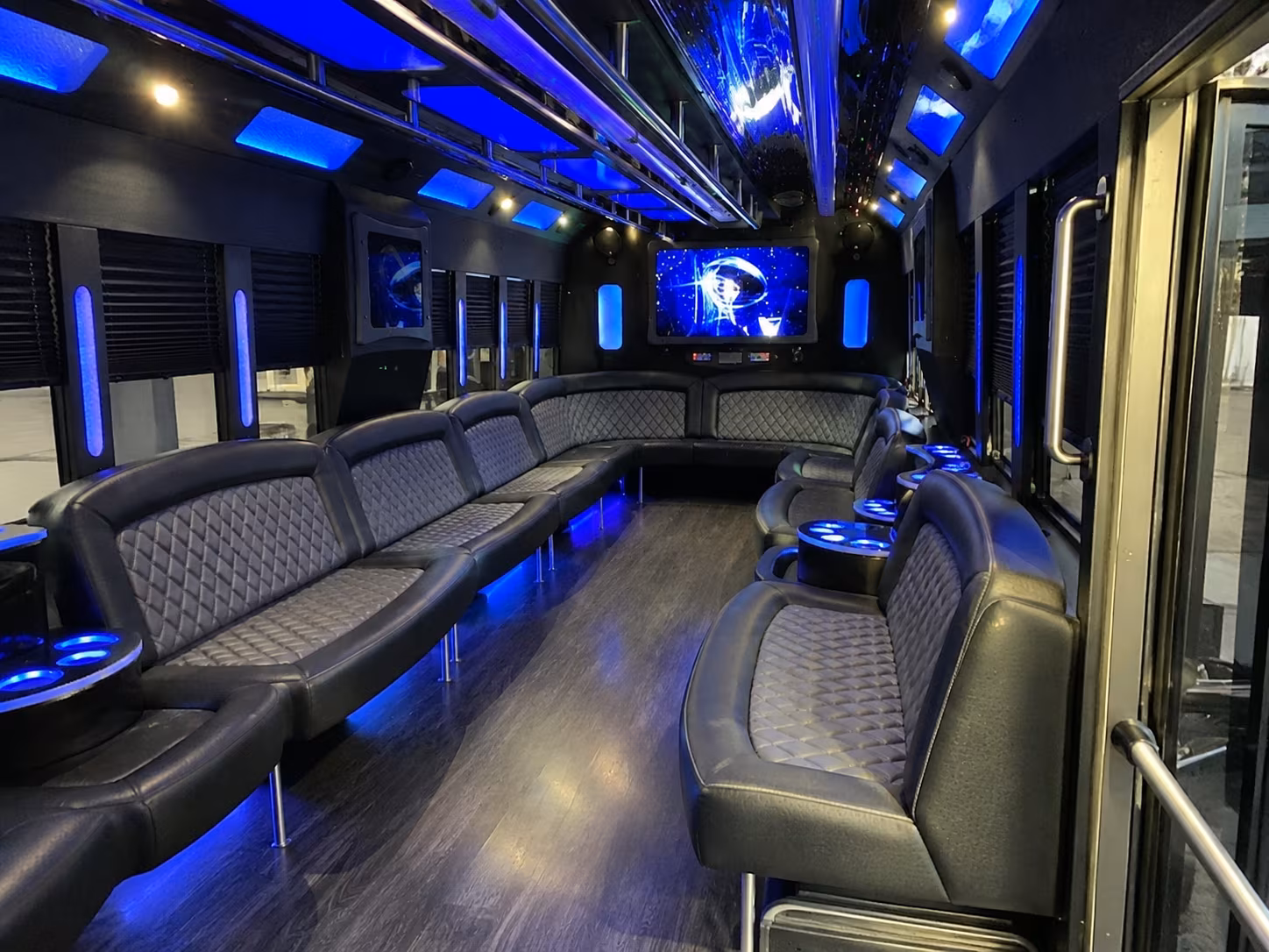 whittier 28 passenger party bus interior