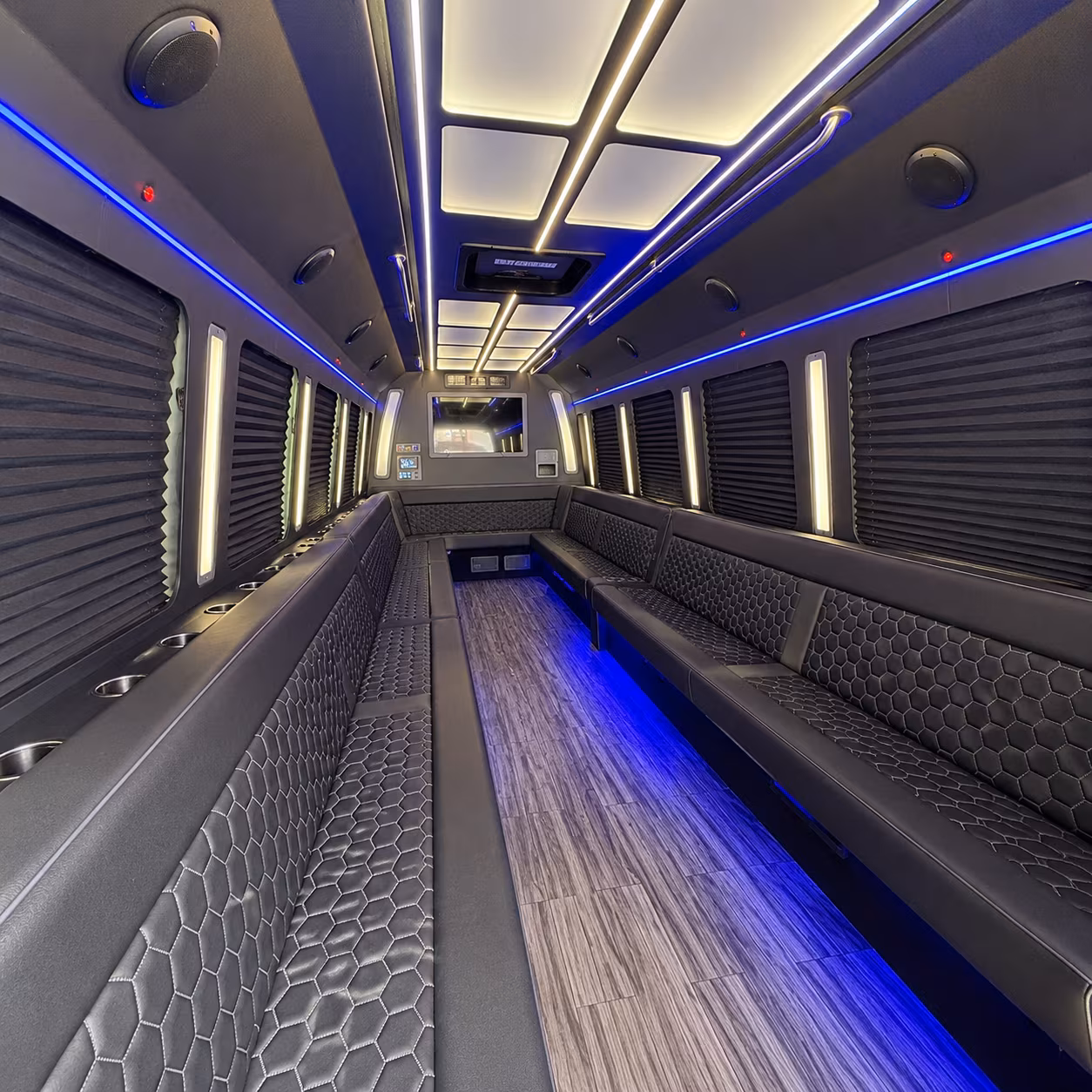 whittier 30 passenger party bus interior