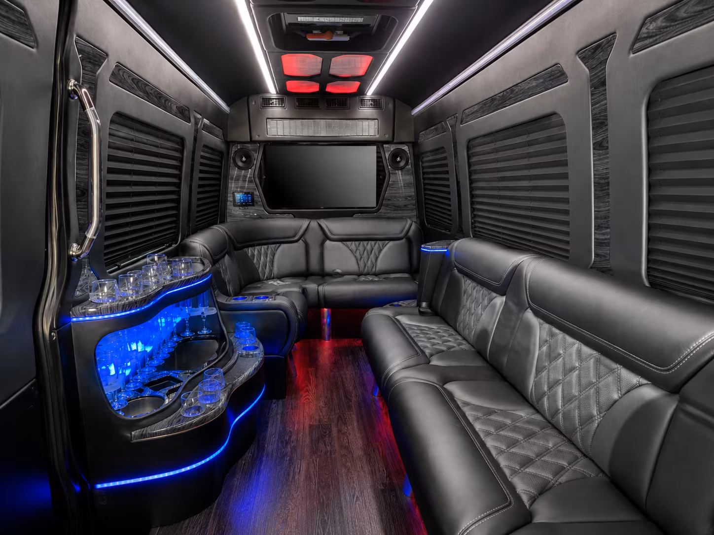 whittier 40 passenger party bus interior