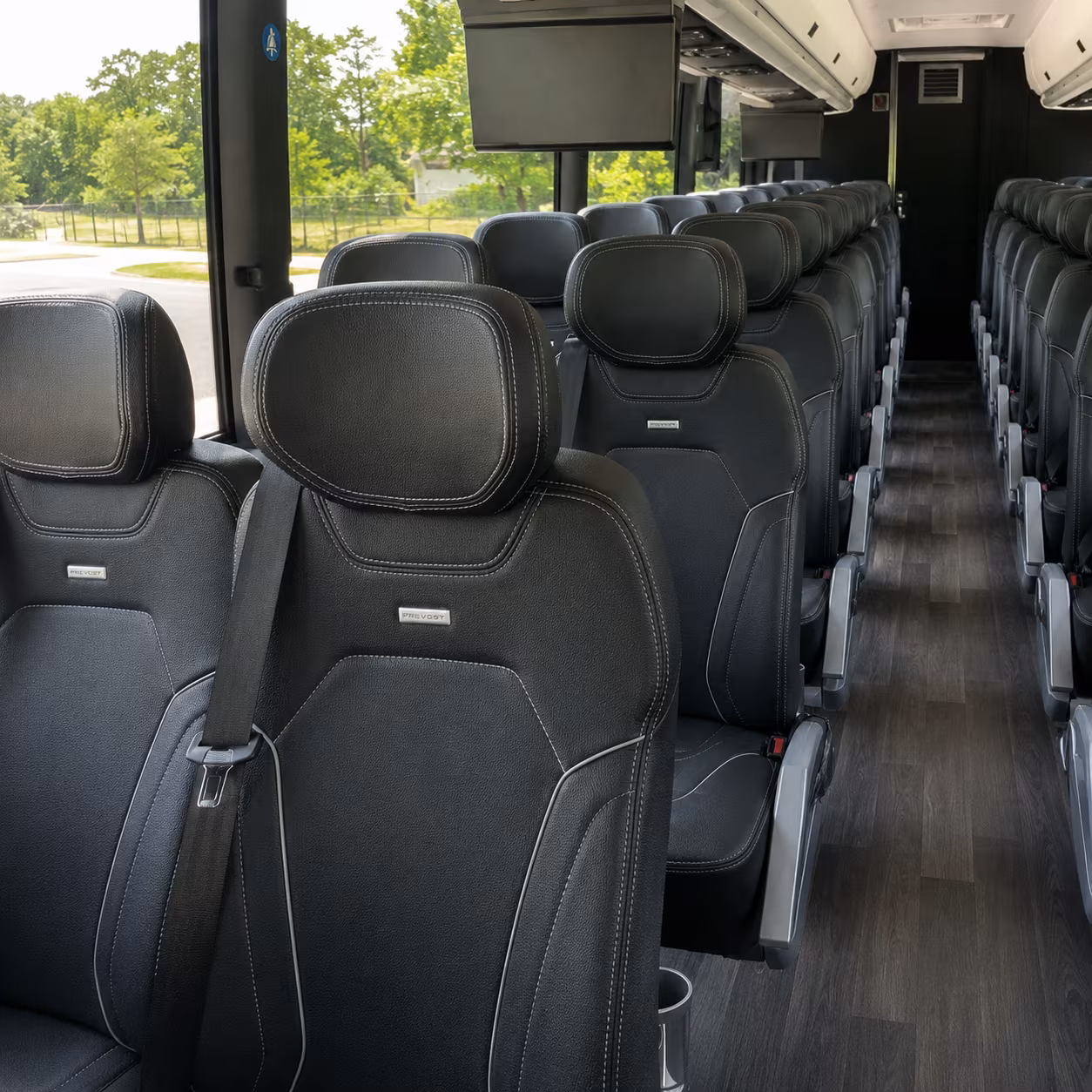 whittier 56 passenger charter bus interior